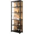 Vitrine FIF MÖBEL "OPTIMA", schwarz, wildeiche, B:57,5cm H:172cm T:32cm, Sicherheitsglas ESG, Holzwerkstoff, Schränke, Standvitrine, Vitrinenschrank, Glasvitrine, Sammlervitrine