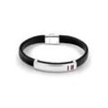 Armband TOMMY HILFIGER "Schmuck Edelstahl Armschmuck Lederarmband", bunt (edelstahlfarben, schwarz, weiß, blau, rot), Armbänder, Herren, Leder-Edelstahl, Leder, Edelstahl