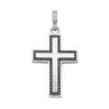 Kreuz-Anhänger "Kreuz, Rand mit Kugeloptik, Silber 925", silber, GIORGIO MARTELLO MILANO, Schmuckanhänger, Damen, 4cm, Silber 925 (Sterlingsilber)