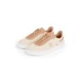 Plateausneaker TOMMY HILFIGER "TH HERITAGE SNEAKER PERF", Damen, Gr. 40, bunt (beige, altrosa), Leder, Textil, Lederimitat, sportlich, Schuhe, Freizeitschuh, Halbschuh, Schnürschuh mit TH-Logostickerei