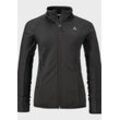 Fleecejacke SCHÖFFEL "Hiking Fleece Jk Style Cascata WMS", Damen, Gr. 38, schwarz (9990, schwarz), Oberstoff: 94% Polyester 6% Elasthan, sportlich, regular fit, hoch geschlossener Ausschnitt, Langarm, Jacken