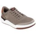 Sneaker SKECHERS "CORLISS-DORSET", Herren, Gr. 40, grau (taupe), Textil, Lederimitat, casual, Schuhe, Retro Sneaker, Komfortschuh mit hochwertigem Dämpfungstechnologien