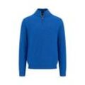 Troyer FYNCH-HATTON, Herren, Gr. 4XL, blau (strong blau), Strick, Obermaterial: 100% Baumwolle, casual, regular fit, Langarm, Pullover, mit Logo an der Brust