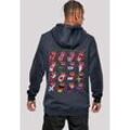 Kapuzenpullover F4NT4STIC "The Rolling Stones Voodoo Lounge Tongues" Gr. S, blau (navy), Herren, Obermaterial: 65% Baumwolle, 35% Polyester, Pullover, Musik, Band, Logo