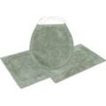 Badematte OTTO PRODUCTS "Leni" Gr. 12, grün (salbei), H:14mm, Baumwolle, Badematten, Hoch-Tief-Effekt, mit Bordüre, auch als 3 teiliges Set erhältlich