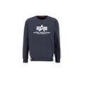 Sweater ALPHA INDUSTRIES "Alpha Industries Men - Sweatshirts Basic Sweater", Herren, Gr. L, blau (navy), Obermaterial: 80% Baumwolle, 20% Polyester, regular fit, Sweatshirts