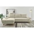 Ecksofa INOSIGN "City/Giron, L-Form", beige, B:284cm H:104cm T:166cm, 100% PES, Schwer entflammbar (BS 5852-0/ EN 1021-1), Gramatur 370g/ qm +/- 5%, Sofas, verstellbare Armlehnen mit Rasterfunktion