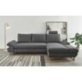 Ecksofa INOSIGN "City/Giron, L-Form", grau (anthrazit), B:284cm H:104cm T:166cm, 100% PES, Schwer entflammbar (BS 5852-0/ EN 1021-1), Gramatur 370g/ qm +/- 5%, Sofas, verstellbare Armlehnen mit Rasterfunktion