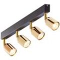 Deckenspot Metall verstellbar in Schwarz Gold GU10 4-flammig Deckenstrahler