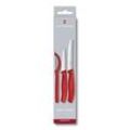 3 VICTORINOX Gemüsemesser Swiss Classic silber, rot glatt