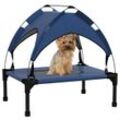 PawHut Erhöhtes Hundebett mit Baldachin Haustierbett Outdoor Hundeliege mit Dach