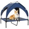 PawHut Erhöhtes Hundebett mit Baldachin Haustierbett Outdoor Hundeliege mit Dach