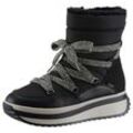 Winterboots RIEKER EVOLUTION, Damen, Gr. 38, schwarz, Leder, Textil, sportlich, Schuhe, Snowboots, Wintertiefel mit wasserabseisender R-TEX-Membran