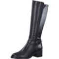 Stiefel TAMARIS Gr. 36, XS-Schaft, schwarz, Damen, Leder, Lederimitat, unifarben, Schuhe, XS-Schaft mit Stretch