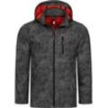 Softshelljacke LPO "SHELBY PEAK III MEN", Herren, Gr. XXXL (58), grau (anthrazit), 96% Polyester; 4% Elastan, casual, bequem, Langarm gerader Abschluss mit verstellbarem Klettverschluss,mit Windstopper, Jacken, mit abnehmbarer Kapuze