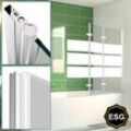 Swanew - Badewannenaufsatz Faltwand Badewanne Badewannenaufsatz Duschwand 180° esg nano Easy Clean Glas 3-teilig faltbar 120140CM weiß