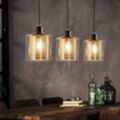 GBLY Pendelleuchte Esstisch Hängelampe Vintage - Schwarzgold Hängeleuchte Retro 3 Flammig E14 Esstischlampe Glas Metall Esszimmerlampe Industial