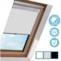 Hengda - Verdunkelungs M08 Grau Rollo Verdunkelungsrollo fuer Velux. Dachfenster mit Seitenschienen in Silber. Blickdicht Rollo fuer Skylight