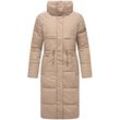 Wintermantel NAVAHOO "Der Wahnsinn 14", Damen, Gr. L (40), grau (taupe), Obermaterial: 100% Polyester (recycelt), Futter: 100% Polyester, Wattierung: 100% Polyester (recycelt), modisch, gerade ca. Mitte Knie, hoch geschlossener Ausschnitt, Langarm Ärmel ohne Ärmelschlitz Rippstrickbündchen, Mäntel, Damen Steppmantel aus recyceltem Polyester