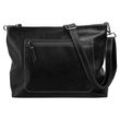 Umhängetasche SAMANTHA LOOK, Damen, Gr. B/H/T: 30cm x 24cm x 10cm onesize, schwarz, Leder, unifarben, leicht glänzend, Taschen, echt Leder, Made in Italy