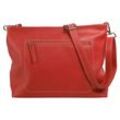 Umhängetasche SAMANTHA LOOK, Damen, Gr. B/H/T: 30cm x 24cm x 10cm onesize, rot, Leder, unifarben, leicht glänzend, Taschen, echt Leder, Made in Italy