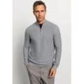 Troyer OLYMP "OLYMP Strick Casual", Herren, Gr. XXL, grau, Strick, Obermaterial: 100% Baumwolle, casual, regular fit, Langarm Rippbündchen, Pullover