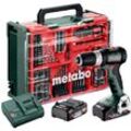 Metabo - Akku-Schlagbohrschrauber sb 18 l bl Set, incl. 2x Akku Li-Power 2 Ah, Ladegerät, Zubehör-Set 78-tlg., Kunststoffkoffer