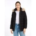 Steppjacke TOMMY HILFIGER, Damen, Gr. S (36), schwarz, Obermaterial: 100% Polyester. Futter: 100% Polyester. Wattierung: 70% Daunen, 30% Federn, modisch, regular fit, Langarm, Jacken, mit Logopatch