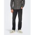 Straight-Jeans ONLY & SONS "ONSWEFT REGULAR WB 0021 TAI DNM NOOS", Herren, Gr. 31, Länge 30, schwarz (washed schwarz), Denim/Jeans, Obermaterial: 84% Baumwolle, 14% Polyester, 2% Elasthan, Abriebeffekte, casual, regular fit lang, Jeans, im 4-Pocket-Style