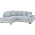 Ecksofa MR. COUCH "Nikita II, L-Form", grau (novaclean avanti 3 silber), B:243cm H:88cm T:190cm, Novaclean Avanti (100% Polyester), Sofas, mit Kaltschaum, RGB-LED Beleuchtung, wahlweise mit Bett, Bettkasten