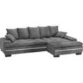Ecksofa MR. COUCH "Haiti II, L-Form", grau (dolce 16 graphite), B:280cm H:87cm T:180cm, Dolce (100% Polyester), Sofas, RGB-LED Beleuchtung, wahlweise mit Kaltschaum, Bett, Bettkasten