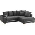 Ecksofa MR. COUCH "Nikita II, L-Form", schwarz (memphis 17 schwarz), B:243cm H:88cm T:190cm, Memphis (Grundgewebe - 100% Polyester; Nutzschicht- 90% Polyester / 10% Polyamide), Sofas, mit Kaltschaum, RGB-LED, Soundsystem, wahlweise mit Bett, Bettkasten