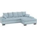 Ecksofa MR. COUCH "Haiti II, L-Form", blau (stripes 8624 blau grau), B:280cm H:87cm T:180cm, Stripes (92% Polyester / 8% Nylon), Sofas, RGB-LED Beleuchtung, Kaltschaum, wahlweise mit Bett, Bettkasten