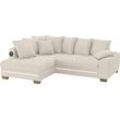 Ecksofa MR. COUCH "Nikita II, L-Form", beige (stripes 8622 natur), B:243cm H:88cm T:190cm, Stripes (92% Polyester / 8% Nylon), Sofas, mit Kaltschaum, RGB-LED, Soundsystem, wahlweise mit Bett, Bettkasten