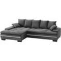 Ecksofa MR. COUCH "Haiti II, L-Form", schwarz (memphis 17 schwarz), B:280cm H:87cm T:180cm, Memphis (Grundgewebe - 100% Polyester; Nutzschicht- 90% Polyester / 10% Polyamide), Sofas, RGB-LED Beleuchtung, Kaltschaum, wahlweise mit Bett, Bettkasten