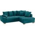 Ecksofa MR. COUCH "Nikita II, L-Form", blau, B:243cm H:88cm T:190cm, Memphis (Grundgewebe - 100% Polyester; Nutzschicht- 90% Polyester / 10% Polyamide), Sofas, Wahlweise mit Kaltschaum, EasyBett, Bettkasten