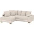 Ecksofa MR. COUCH "Nikita II, L-Form", beige (stripes 8622 natur), B:243cm H:88cm T:190cm, Stripes (92% Polyester / 8% Nylon), Sofas, mit Kaltschaum, RGB-LED, Soundsystem, wahlweise mit Bett, Bettkasten