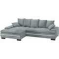 Ecksofa MR. COUCH "Haiti II, L-Form", silber (dolce 14 silber), B:280cm H:87cm T:180cm, Dolce (100% Polyester), Sofas, RGB-LED Beleuchtung, Kaltschaum, wahlweise mit Bett, Bettkasten