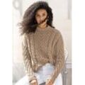 LASCANA Stehkragenpullover dunkelbeige Gr. 36/38 für Damen. Figurumspielend