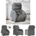 Relaxsessel mit Aufstehhilfe Elektrisch Dunkelgrau Stoff - Sessel - Grau - The Living Store