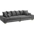 Big-Sofa MR. COUCH "Nikita II", schwarz (memphis 17 schwarz), B:300cm H:88cm T:118cm, Memphis (Grundgewebe - 100% Polyester; Nutzschicht- 90% Polyester / 10% Polyamide), Sofas, mit RGB-LED Beleuchtung, wahlweise mit Kaltschaum