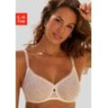 Minimizer-BH NUANCE, Damen, Gr. 100, Cup D, beige (creme), Spitze, Obermaterial: 88% Polyamid, 12% Elasthan, modisch, BHs, mit Bügel aus schöner Allover-Jacquardspitze im angesagten Leo-Look