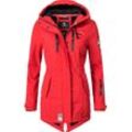 Funktionsmantel MARIKOO "Zimtzicke" Gr. XS (34), rot, Damen, Oberstoff: 98% Polyester, 2% Elasthan, Futter: 100% Polyester, Ärmelfutter: 100% Polyester, Mäntel, Wasserdichter Softshell Parka mit Kapuze