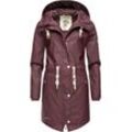 Regenjacke NAVAHOO "Tropical Stormoo" Gr. XS (34), rot (weinrot), Damen, Obermaterial: 70% Polyester, 30% Polyurethan, Innenfutter: 100% Polyester, Ärmelfutter: 100% Polyester, Wattierung: 100% Polyester, Jacken, Wasserdichter Damen Outdoor Regenmantel