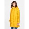 Regenmantel DERBE "Traveby_fisher", Damen, Gr. 34, gelb, Obermaterial: 100% Polyester; Futter: 100% Baumwolle; Ärmelfutter: 100% Polyester, Langarm, Mäntel, wasserabweisend, winddicht, Kapuze