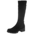 Stiefel GABOR, Damen, Gr. 41, XS-Schaft, schwarz, Textil, Veloursleder, klassisch, Schuhe, Blockabsatz, Plateau, Langschaftstiefel, mit XS-Stretch-Schaft