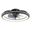 GLOBO LIGHTING Deckenleuchte "CELESTE Deckenventilator", Metall schwarz matt, Kaltweiß, Neutralweiß, Warmweiß, Deckenlampe, Lampen, schwarz (schwarz matt), Ø 50cm H: 14cm,