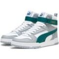 Sneaker PUMA "RBD GAME JR", Gr. 38, weiß (puma weiß, malachite, cool mid gray, gold), Leder, Synthetik, unifarben, sportlich, Schuhe