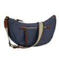 Handtasche CAMEL ACTIVE "Bari" Gr. B/H/T: 33cm x 15cm x 12cm, blau (dunkelblau), Damen, Nylon, kontrastfarbene Details, Taschen, aus hochwertigem matten Nylon mit gestreiftem Gewebeband