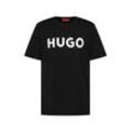 T-Shirt HUGO "T-Shirt Dulivio 1er Pack" Gr. XXL, schwarz (schwarz, weiß), Herren, Obermaterial: 100% Baumwolle CO., Shirts